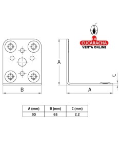 ANGULO PLACA ACERO REFORZADO MODELO 301.-4 Variantes.