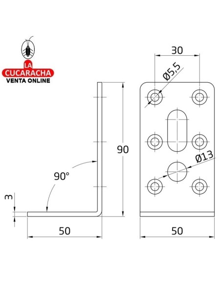 ANGULO ACERO REFORZADO PERFORADO MODELO 307.
