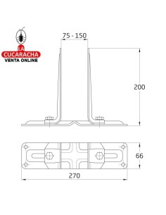 SOPORTE ACERO FIJACIÓN REGULABLE MODELO 350.