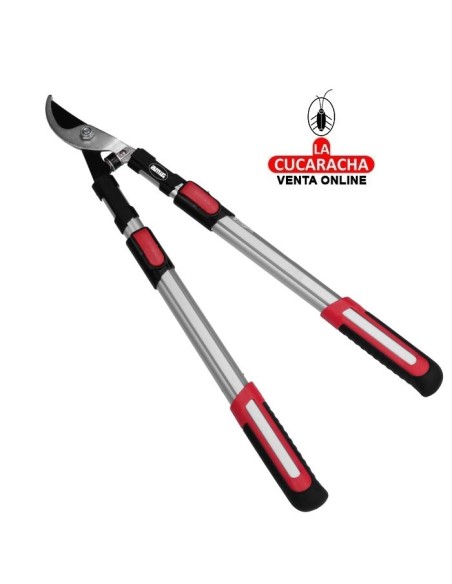 TIJERA PODAR A DOS MANOS MANGOS TELESCOPICOS ALUMINIO RAMAS VERDES Y HUMEDAS MODELO P04.