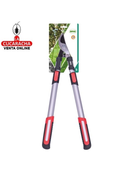 TIJERA PODAR A DOS MANOS MANGOS TELESCOPICOS ALUMINIO RAMAS VERDES Y HUMEDAS MODELO P04.