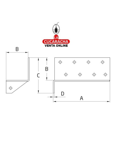 SOPORTE ACERO VIGA CON ALAS EXTERIORES MODELO 355.