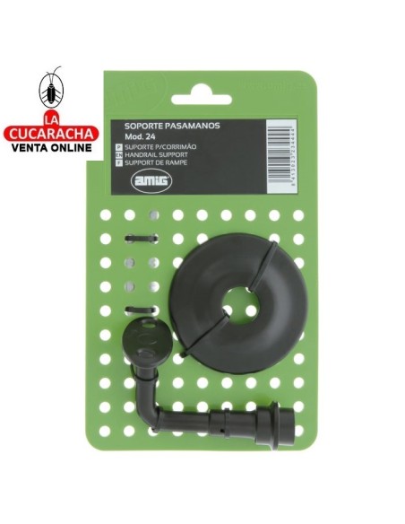 SOPORTE ACERO NEGRO PASAMANOS MODELO 24.