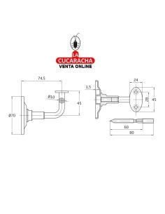 SOPORTE ACERO INOXIDABLE PASAMANOS MODELO 25.