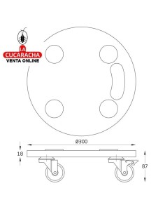 SOPORTE MADERA CONTRACHAPADA RODANTE REDONDO MODELO 2610.
