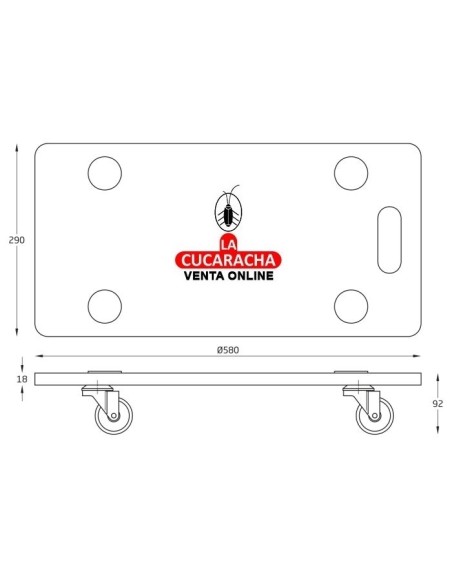 SOPORTE MADERA MDF RODANTE RECTANGULAR MODELO 2615.