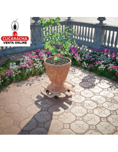 SOPORTE MADERA PINO RODANTE REDONDO...