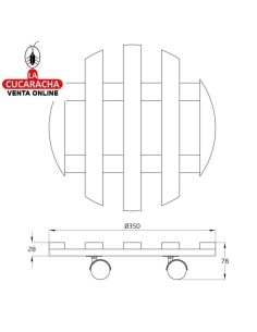 SOPORTE MADERA PINO RODANTE REDONDO MODELO 2620.