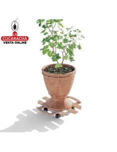 SOPORTE MADERA PINO RODANTE REDONDO MODELO 2620.