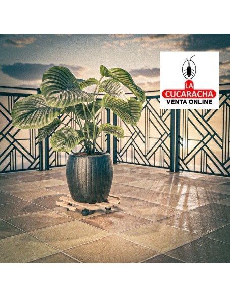 SOPORTE MADERA PINO RODANTE REDONDO MODELO 2620.