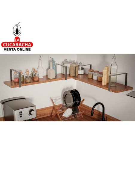 SOPORTE ACERO ESTANTERIAS MADERA MODELO 3002.