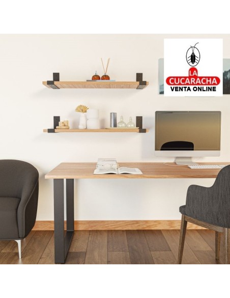 SOPORTE ACERO ESTANTERIAS MADERA MODELO 3004.