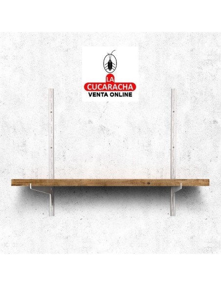 SOPORTE ACERO SIMPLE ESTANTERIAS CREMALLERA MODELO 8600 COLOR BLANCO.