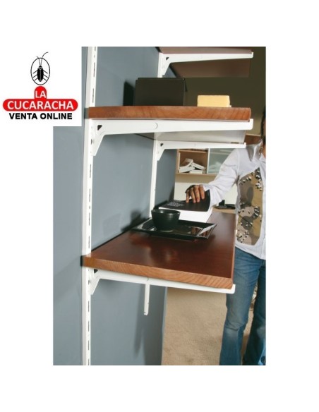 SOPORTE ACERO SIMPLE ESTANTERIAS CREMALLERA MODELO 8600 COLOR GRIS METALIZADO.