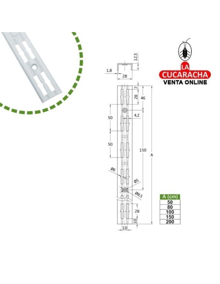 SOPORTE ACERO CREMALLERA DOBLE ESTANTERIAS MODELO 7000.