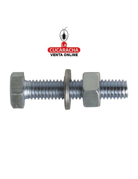BLISTER TORNILLO ACERO CINCADO CABEZA HEXAGONAL+TUERCA+ARANDELA.