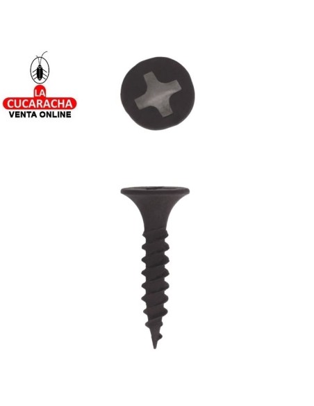 BLISTER TIRAFONDO ACERO NEGRO CABEZA PLANA PHILLIPS.