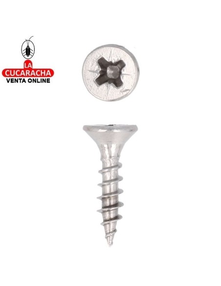 CAJA TIRAFONDO ACERO INOX MATE CABEZA PLANA POZIDRIVE.