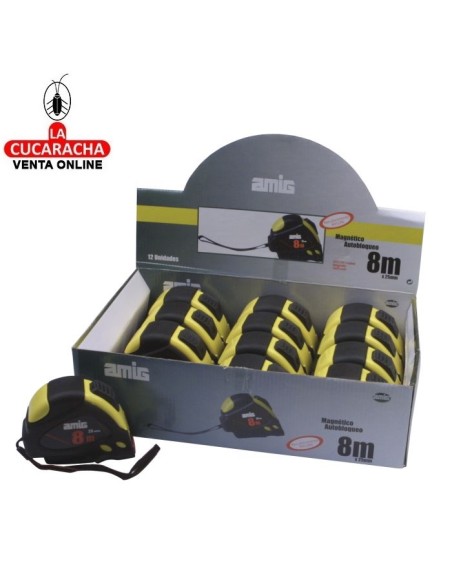 Flexómetro Magnético 8m con freno y caja bimaterial antideslizante Modelo 55.