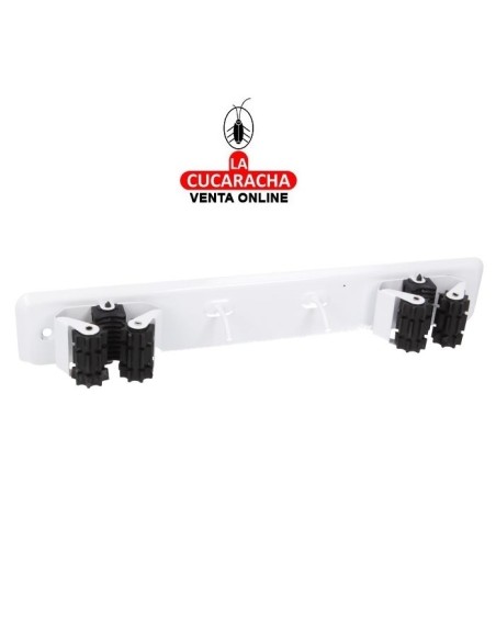 COLGADOR PARED ACERO PARA 2 ESCOBAS MODELO 761.