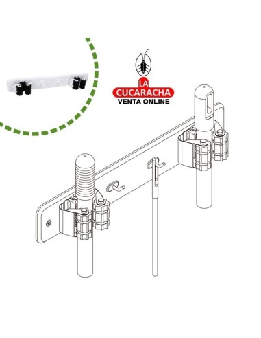 COLGADOR PARED ACERO PARA 2 ESCOBAS...