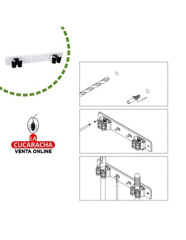 COLGADOR PARED ACERO PARA 2 ESCOBAS...