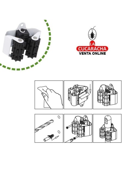 COLGADOR PARED ACERO PARA 1 ESCOBA MODELO 760.