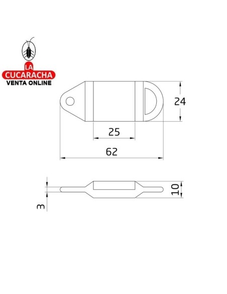 CAJA 96 LLAVEROS PORTA-ETIQUETAS 62X24MM MODELO 10.