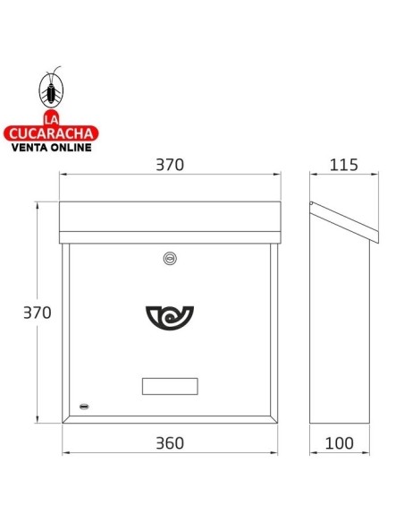 Buzón Acero Exterior Color Negro Modelo 3.