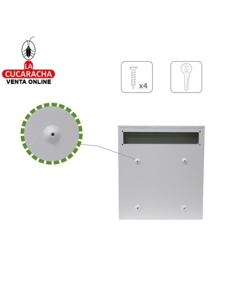 Recogecartas Buzón Acero Interiores 40x36x10cm. Modelo 6.