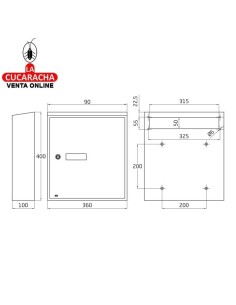 Recogecartas Buzón Acero Interiores 40x36x10cm. Modelo 6.