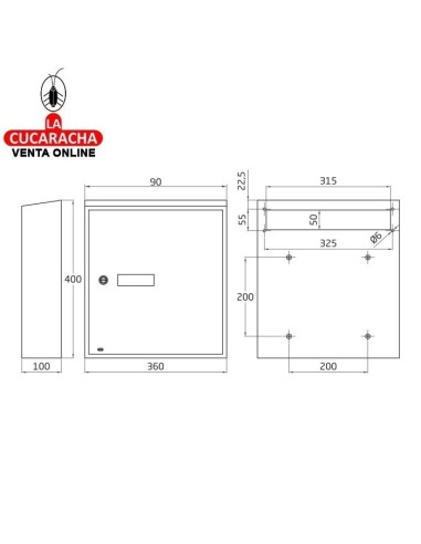 Recogecartas Buzón Acero Interiores...