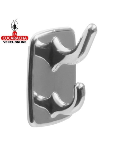 CAJA 50 COLGADOR PLASTICO DOBLE MULTIUSO ADHESIVO MODELO 204.