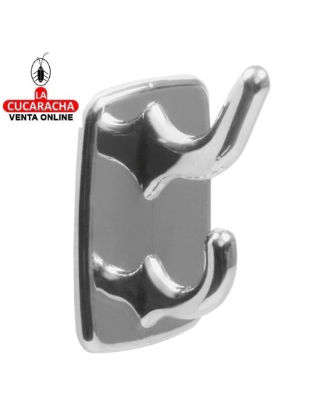 CAJA 50 COLGADOR PLASTICO DOBLE MULTIUSO ADHESIVO MODELO 204.