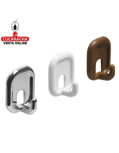 CAJA 100 COLGADOR PLASTICO MULTIUSO ADHESIVO MODELO 206.