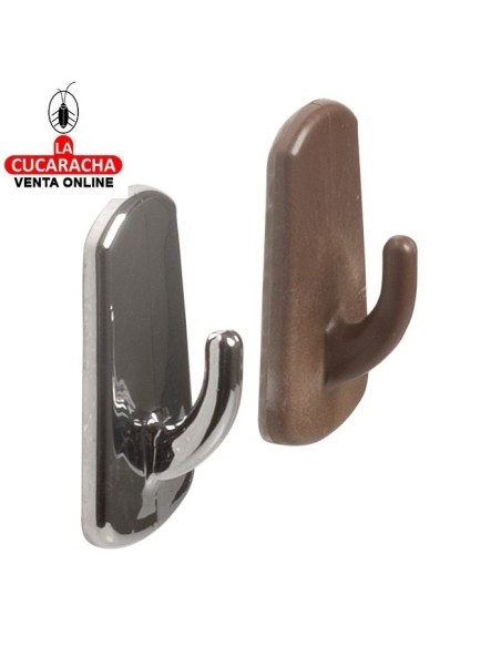 CAJA 100 COLGADOR PLASTICO MULTIUSO ADHESIVO MODELO 208.