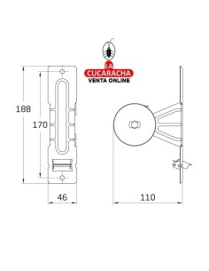 BLISTER RECOGEDOR PERSIANA EMPOTRAR METALICO CON 1 PATILLA.