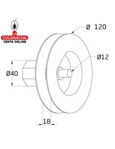 POLEA PERSIANA NYLON CON ESPIGA.