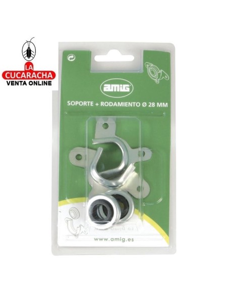 BLISTER 2 SOPORTE Y RODAMIENTO EJE PERSIANA ACERO CINCADO.