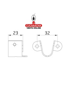 BLISTER 2 SOPORTE DE PINCHO EJE PERSIANA ACERO CINCADO.