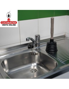 DESATASCADOR FUELLE MANGO ERGONOMICO PLASTICO VENTOSA CAUCHO.