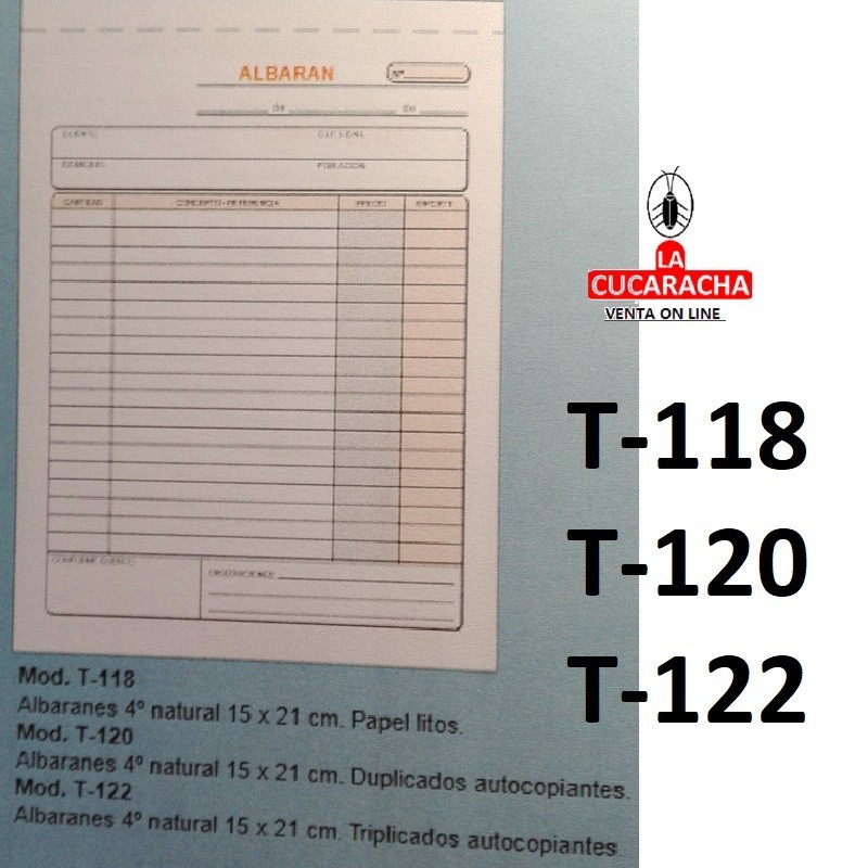 TALONARIOS DE ALBARANES. VARIOS MODELOS