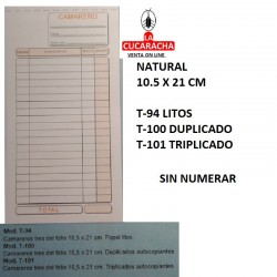 TALONARIOS DE CAMAREROS