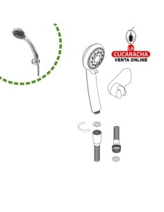 BLISTER KIT TELEFONO DUCHA ANTICAL 5 POSICIONES MODELO LAIDA.