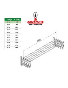 TENDEDERO ROPA EXTENSIBLE INOXIDABLE KIT MODELO 1.