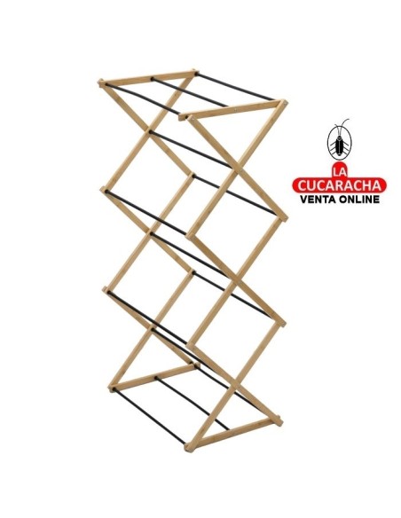 TENDEDERO ROPA TORRE PLEGABLE ACERO-BAMBU MODELO AERIA-Z5M.