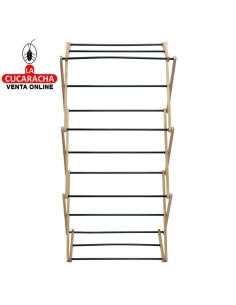 TENDEDERO ROPA TORRE PLEGABLE ACERO-BAMBU MODELO AERIA-Z5M.