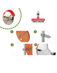 ESPEJO CONVEXO SEGURIDAD GARAJES NARANJA CON VISERA MODELO AMIG 2.