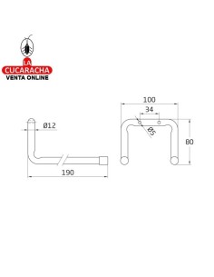 COLGADOR DOBLE MULTIUSOS PARED ACERO 12X190MM MODELO 758.