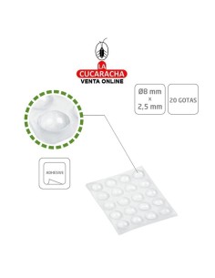 BLISTER 40-GOTA PROTECTORA ADHESIVA PVC MUEBLES 8x2.5mm MODELO 610.